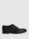 Reiss Black Leather Whole Cut Shoes In Black