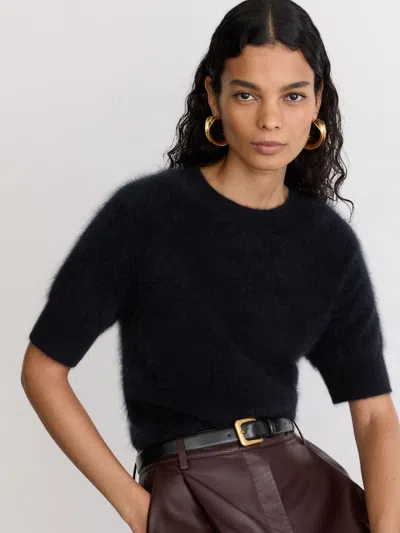 Reiss Black Beatrice Suede Square-buckle Belt