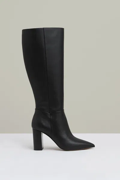 REISS REISS BLACK BIANCA BLOCK HEEL KNEE HIGH BOOTS