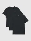 Reiss Black Bless 3 Pack Cotton-jersey Crew-neck T-shirts 3 Pack In Black
