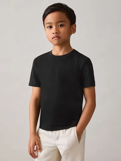 Reiss Kids'  Black Bless 3-9 Yrs Cotton Crew-neck T-shirt
