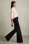 Reiss Black Mid-rise Flared Jeans