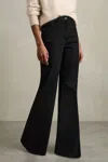 Reiss Black Bonnie Mid-rise Flared Jeans In Black