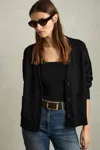 Reiss Harper Button-down Knit Cardigan In Black