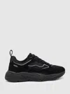 Reiss Black Chunky-sole Panelled Runner Trainers