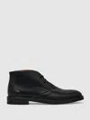 Reiss Black Leather Lace-up Chukka Boots In Black