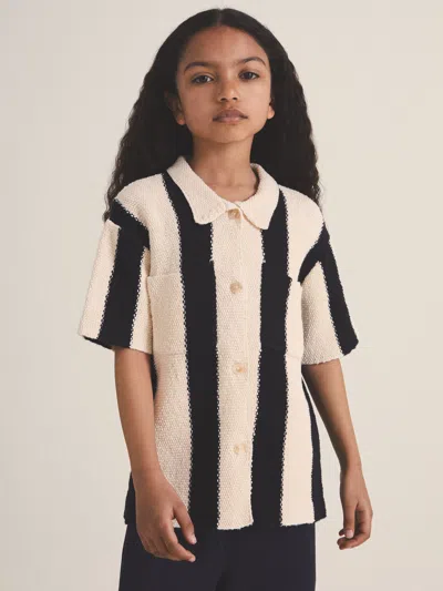 Reiss Black Clive 4-9 Yrs | Les 100 Ciels Stripe Knit Shirt