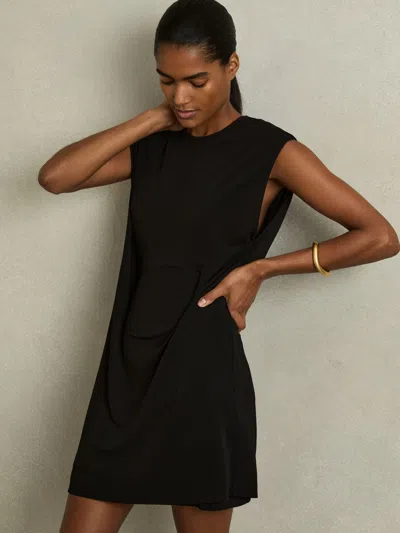 Reiss Black Corset Jersey Mini Dress
