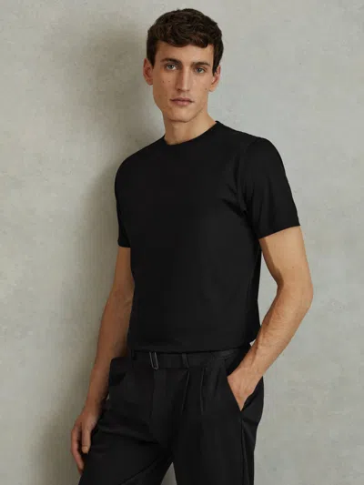 Reiss Black Cotton Crew Neck T-shirt
