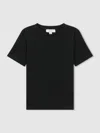 Reiss Black 13-14 Yrs Cotton Crew-neck T-shirt In Black