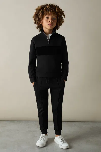 Reiss Black 9-13 Yrs Relaxed Drawstring Joggers