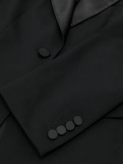 Reiss Black Dakota Wool-blend Single-breasted Tuxedo Blazer In Yellow