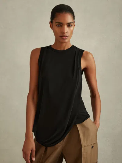 Reiss Black Draped Layered Top