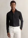 Reiss Black Duke Cotton-jersey Button-through Shirt