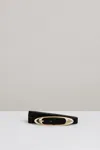 Reiss Black Edna Suede Oval-buckle Belt In Black