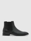 Reiss Black Elba Leather Chelsea Boots In Black