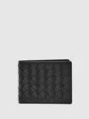 Reiss Black Elton Leather Large Lattice-effect Wallet