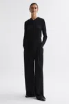Reiss Black Emilia Long Sleeve Hoodie In Black
