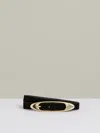Reiss Black Leather Oval-buckle Belt
