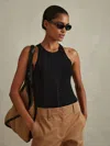 Reiss Black Fitted Cut-out Detail Vest In Black