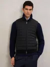 Reiss Black Funnel-neck Quilted Knit Gilet In Black