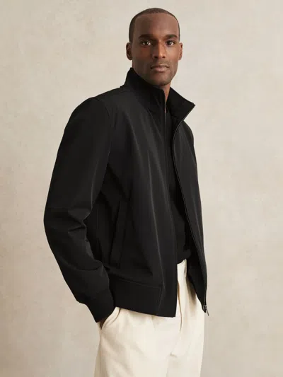 REISS REISS BLACK BRAD FUNNEL-NECK TECHNICAL JACKET