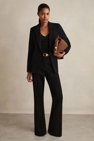 Reiss Black Petite Flared Suit Trousers