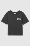 Reiss Washed Black Abbott 100% Cotton Logo Print Crew Neck T-shirt