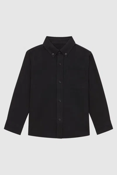 Reiss Kids' Black Greenwich 9-13 Yrs Oxford Cotton Shirt