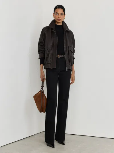 Reiss Black High-rise Bootcut Jeans