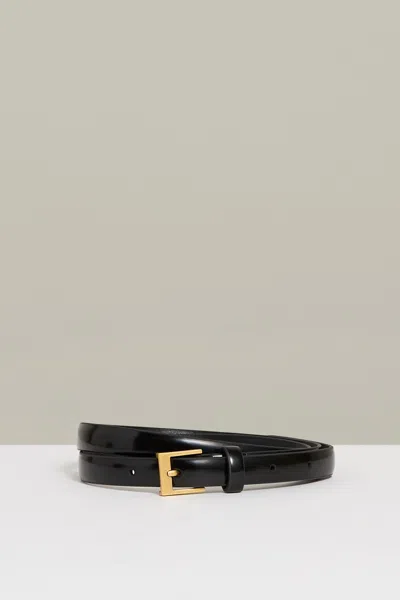 Reiss Women's Holly Skinny Waist Buckle Belt In Black