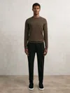 Reiss Black Drawstring Jersey Joggers In Black