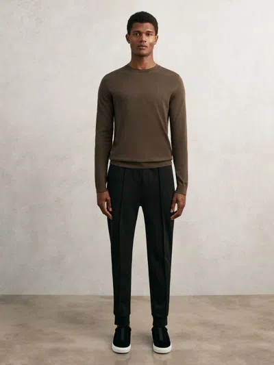 Reiss Black Interlock Drawstring Joggers