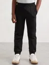Reiss Black Interlock Drawstring Joggers In Black