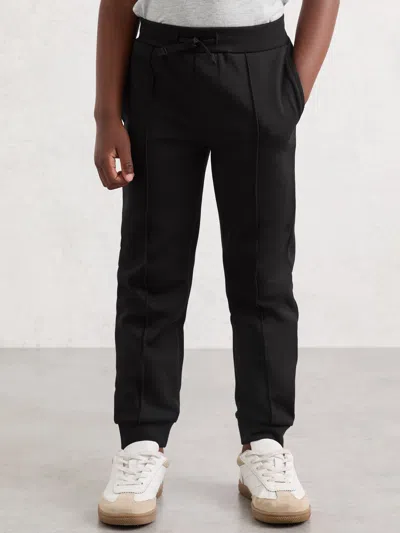 Reiss Kids' Black Interlock Drawstring Joggers