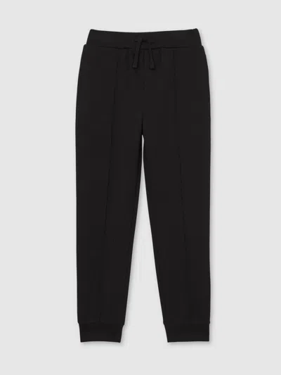 Reiss Black Interlock Drawstring Joggers