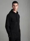 Reiss Navy Plain Interlock Jersey Drawstring Hoodie