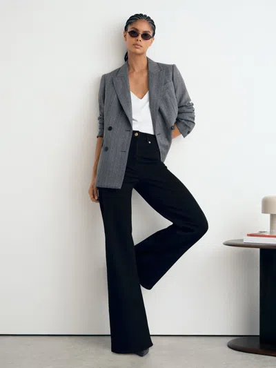 Reiss Black Jas Cotton-modal Wide-leg Jeans
