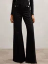 Reiss Womens Ria Flared Slim-fit Stretch-denim Jeans Black In Black