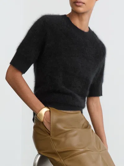 Reiss Julia Brushed Cashmere Tee In Black