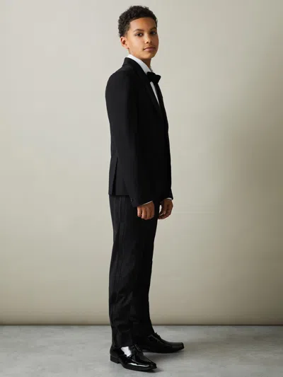 Reiss Black Knightsbridge B 3-9 Yrs Tuxedo Satin Single Breasted Blazer