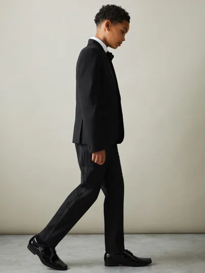 Reiss Black Knightsbridge T 3-9 Yrs Wool-blend Tuxedo-stripe Trousers
