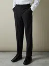Reiss Black Knightsbridge T 9-13 Yrs Tuxedo Satin Stripe Trousers In Black
