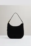 Reiss Black Marianna Leather And Suede Shoulder Bag