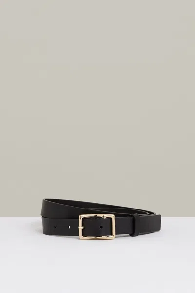 Reiss Black Leather Angled-buckle Belt