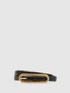 Reiss Womens Black Chaya Snakeskin-effect Leather Belt In Black