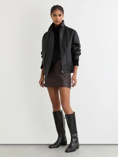 Reiss Black Leather Knee-high Boots