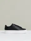 Reiss Black Leather Low-top Trainers In Black
