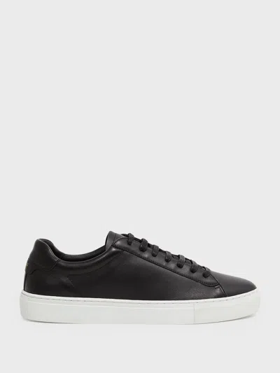 Reiss Black Leather Low-top Trainers
