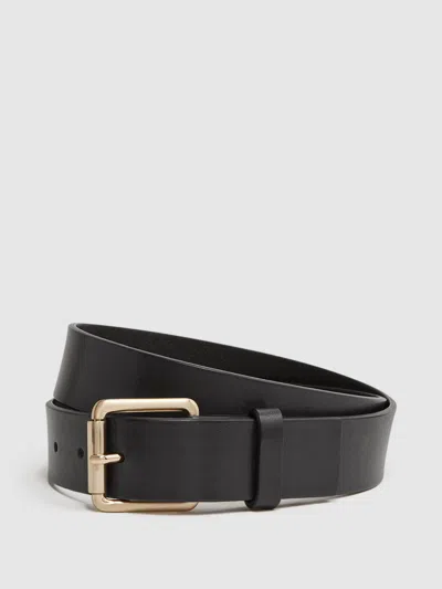 Reiss Black Leather Rivet Belt